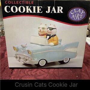 Collectible Cruisin’ Cats Cookie Jar 1998 BRAND NEW IN THE BOX